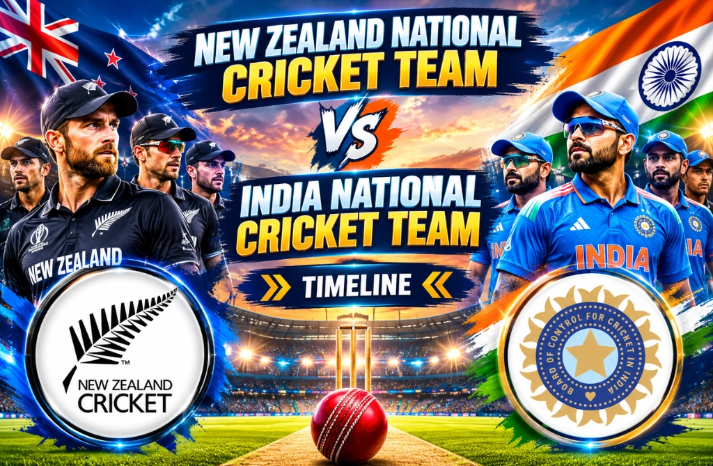 new zealand national cricket team vs india national cricket team timeline